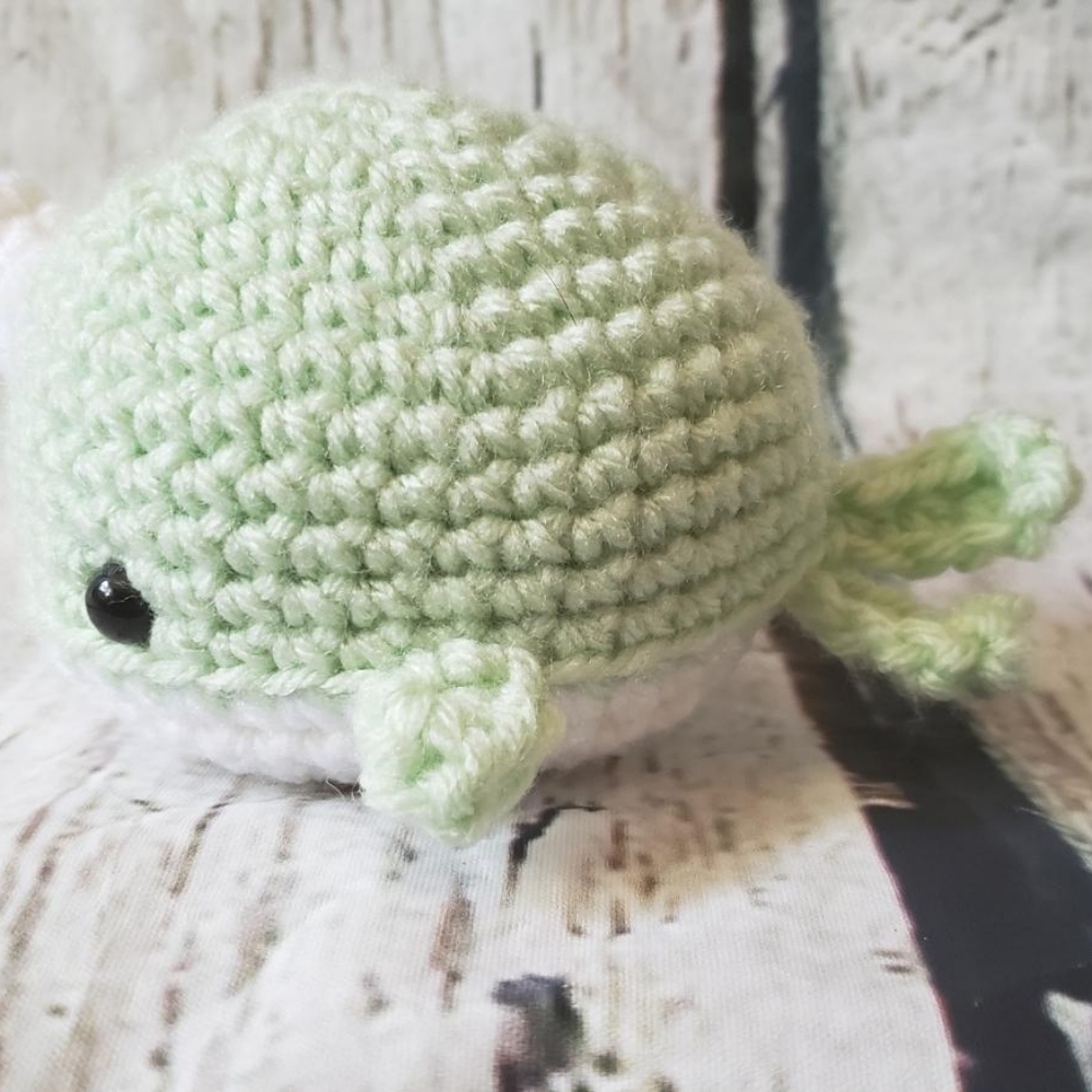 Light Green Crochet Narwhal Amigurumi - Picture 4 of 12